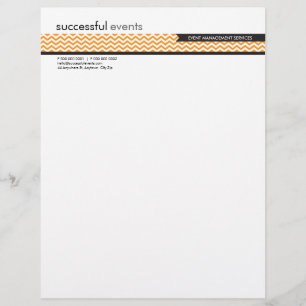 LETTERHEAD trendy bold chevron stripe sinaasappel Custom Briefhoofd