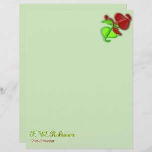 Letterhead - Twee 3D-bladeren met naam