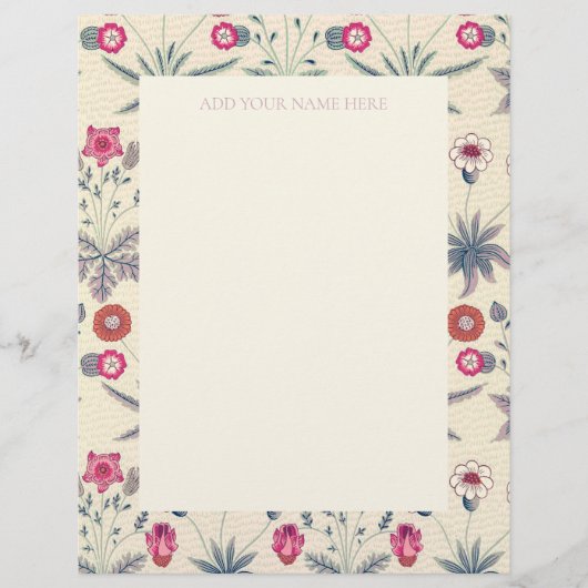 LETTERHEAD : WILLIAM MORRIS : " DAG " BRIEFHOOFD (Voorkant)