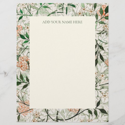 LETTERHEAD : WILLIAM MORRIS : " JASMINE " BRIEFHOOFD (Voorkant)