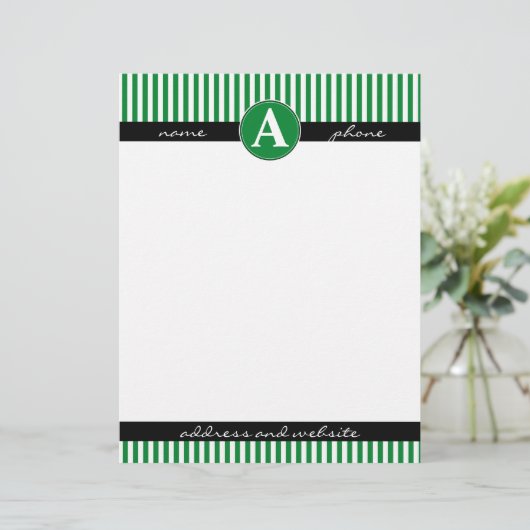 Letterhoofd, Aangepast en Monogrammen Custom Briefhoofd (Staand voorkant)