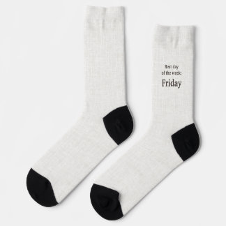 Lettering black on linen, Best day of the week Sokken