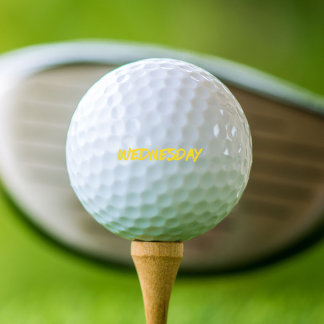 Lettering Design Woensdag in Geel Golfballen