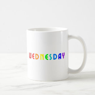 Lettering Design woensdag in regenboogkleuren Koffiemok
