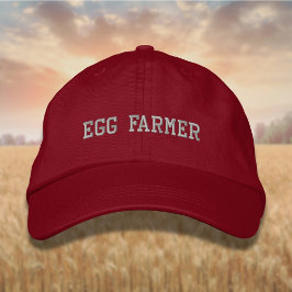 Lettering Egg Farmer in Zilver Geborduurde Pet