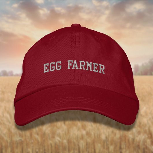 Lettering Egg Farmer in Zilver Geborduurde Pet