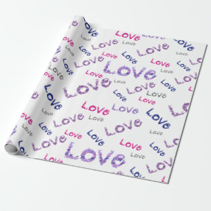 Lettering liefde Kleurrijk Naadloos patroon Cadeaupapier