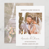 Lettering Love Story Foto Bruiloft Kaart (Voorkant / Achterkant)