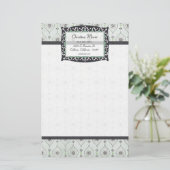 Letterkop briefpapier blauw bloemenpatroon (Staand voorkant)