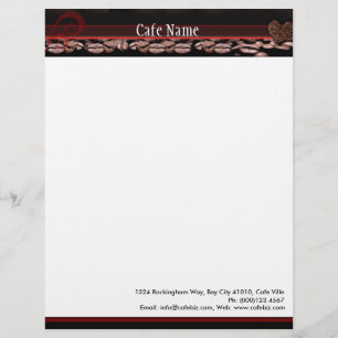 Letterkop voor cafe, cafeïne of koffie-shop gepersonaliseerd briefhoofd