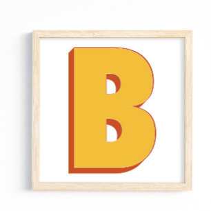 Letterkunstposter, B-monogram, vetgedrukte initiaa Poster