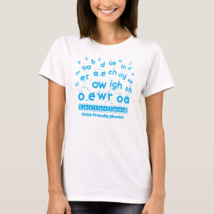 Letterland T-Shirt-cyaan voor vrouwen T-shirt
