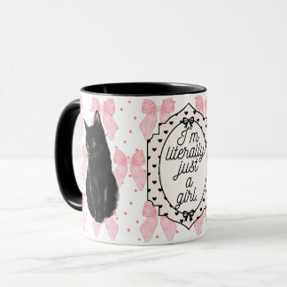 Letterlijk gewoon een meisje Coquette Cat Pink Gir Mok