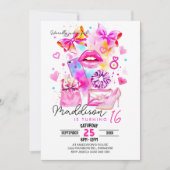 Letterlijk gewoon een meisje UITNODIGING Neon Coqu (Voorkant)