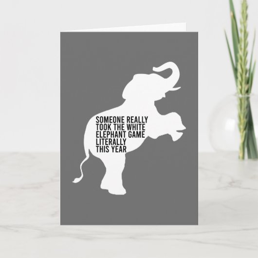Letterlijk slechtste witte olifantengift kaart (Voorkant)