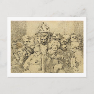 Letterlijke tekens rond de medaille briefkaart