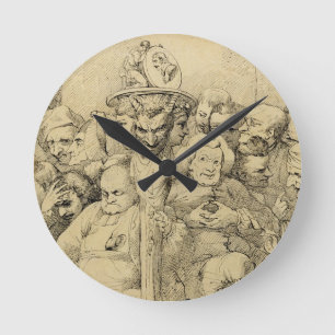 Letterlijke tekens rond de medaille ronde klok