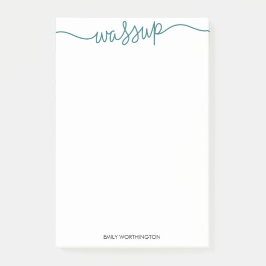 Letterlijke Wassup Custom Post-it® notes (Blauwgro (Voorkant)
