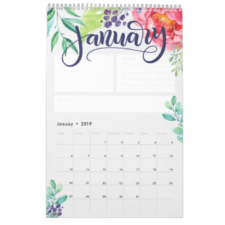 Letterlijke waterverf kalender - Gepersonaliseerd