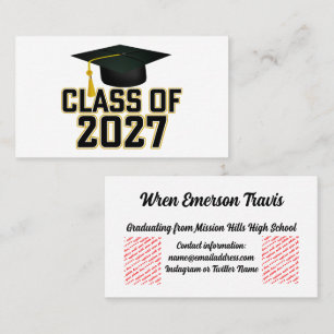 Letterman Afstudeerklas 2027 Visitekaartje