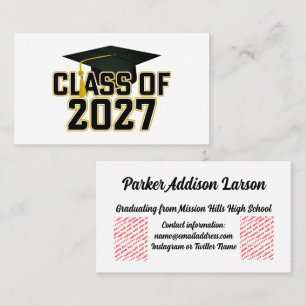 Letterman Afstudeerklas van 2027 Visitekaartje