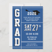 LETTERMAN GRAD BLUE Announcement & Invitation (Dos)