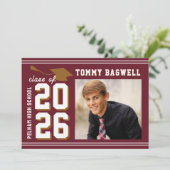 LETTERMAN GRAD MAROON Announcement & Invitation (Debout devant)