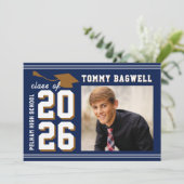 LETTERMAN GRAD NAVY Announcement & Invitation (Debout devant)