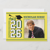 LETTERMAN GRAD YELLOW Announcement & Invitation (Devant)