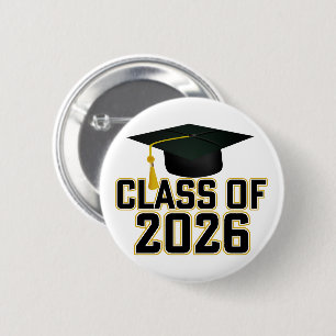 Letterman Klasse van het Afstuderen 2026 Ronde Button 5,7 Cm