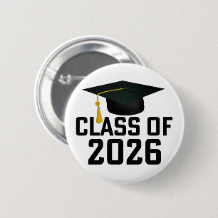 Letterman Klasse van het Afstuderen 2026 Ronde Button 5,7 Cm