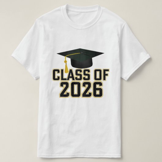 Letterman Klasse van het Afstuderen 2026 T-shirt (Design voorkant)