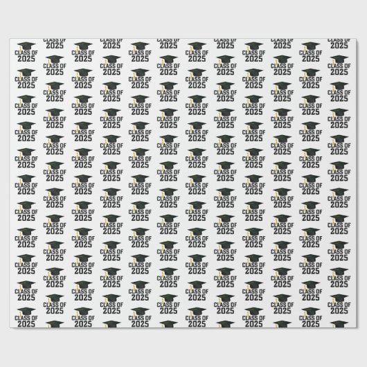 Letterman Stijl Klasse van 2025 Afstuderen Cadeaupapier (Vlak)