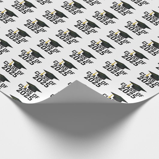 Letterman Stijl Klasse van 2025 Afstuderen Cadeaupapier (Hoek)