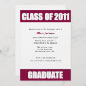 Letterman Style Afstuderen Uitnodiging (Voorkant / Achterkant)