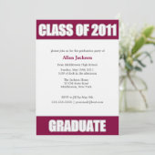 Letterman Style Afstuderen Uitnodiging (Staand voorkant)