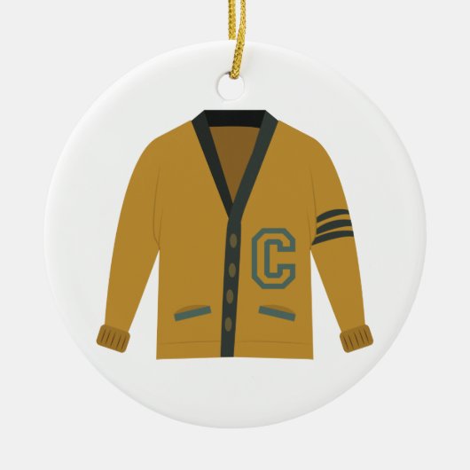Letterman Sweater Keramisch Ornament (Voorkant)