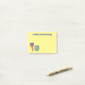 Letterpenseel- en tekentekentekentekens post-it® notes (Op bureau)