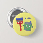 Letterpenseel- en tekentekentekentekens ronde button 5,7 cm (Voorkant /achterkant)