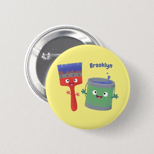 Letterpenseel- en tekentekentekentekens ronde button 5,7 cm (Voorkant /achterkant)