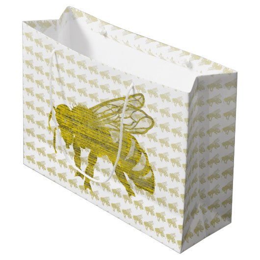 Letterpress Bee Large Cadeautasje (Voorkant Gekanteld)
