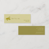 Letterpress Bee Mini Carte de visite (Devant / Derrière)