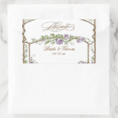 Letterpress Style Faux Bois Trellis Paars Rechthoekige Sticker (Tas)