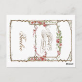 Letterpress Style  Faux Bois Trellis - Red Briefkaart (Achterkant)