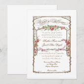 Letterpress Style Faux Bois Trellis - Red Kaart (Voorkant / Achterkant)