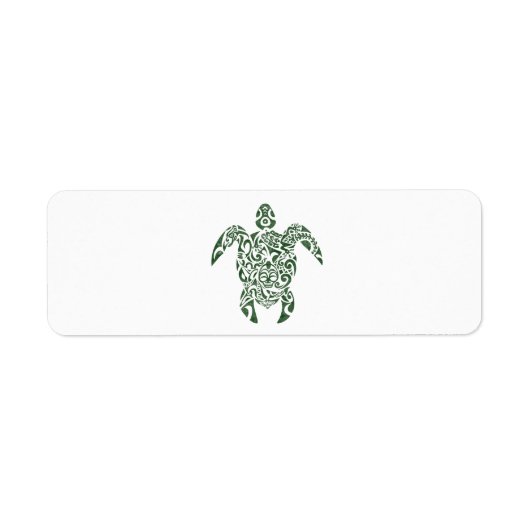 Letterpress Tribal Style Turtle Etiket (Voorkant)