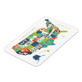 Letterpress USA Map Magneet (Linkerzijde)