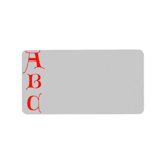 Letters ABC-adreslabel Etiket (Voorkant)