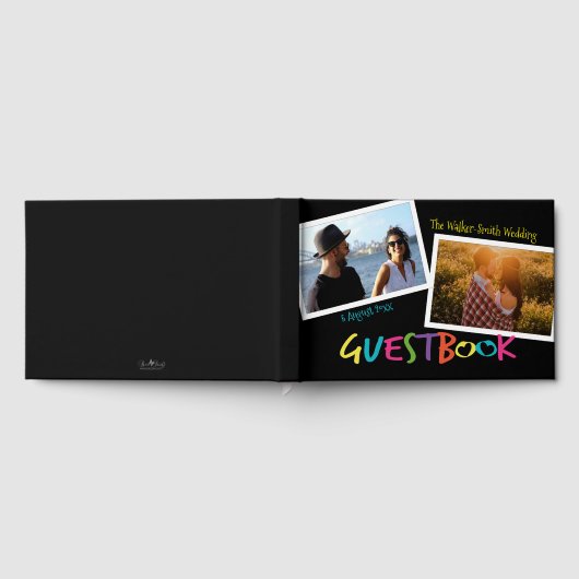 Letters met harten Modern Photo Lijst Gastenboek (Volledig)