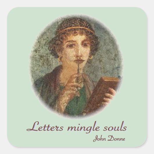 Letters Mingle Souls Vierkante Sticker (Voorkant)